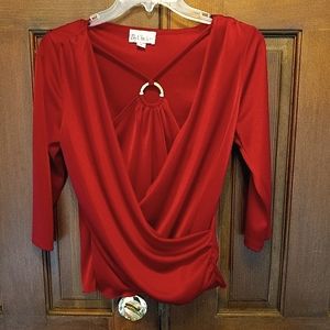 NEW!! By Choice Vibrant Red Top, Size M Made In USA